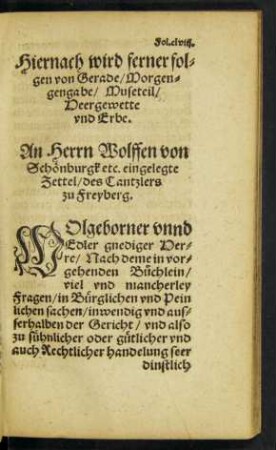 Hiernach wird ferner folgen von Gerade/ Morgengabe/ Museteil/ Heergewette und Erbe.