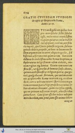Oratio de capta et direpta urbe Roma