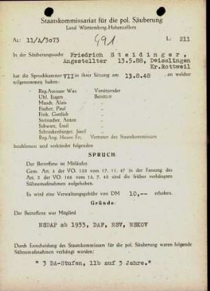 Steidinger, Friedrich