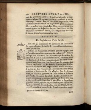 Section III. De la Capitulation & des Cartels