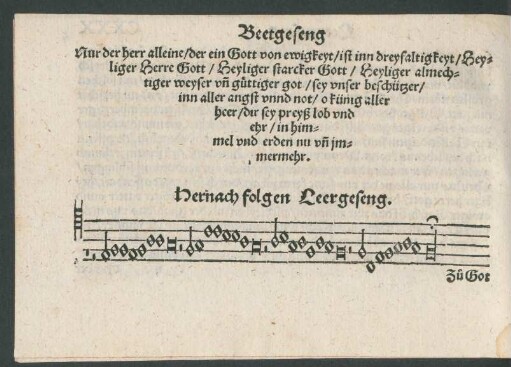 Hernach folgen Leergeseng.