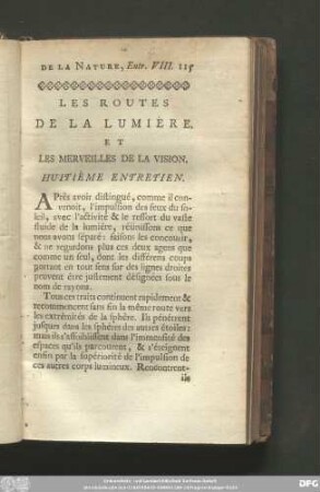 Les Routes De La Lumière. Et Les Merveilles De La Vision. Huitième Entretien.