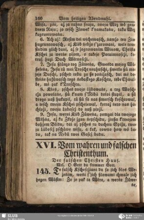 XVI. Vom wahren und falschen Christenthum