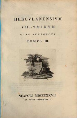 Herculanensium voluminum quae supersunt. 3. 1827