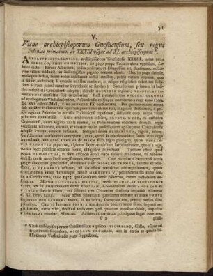 [V. Vitae archiepiscoporum Gnesnensium, seu regni Poloniae primatum.]