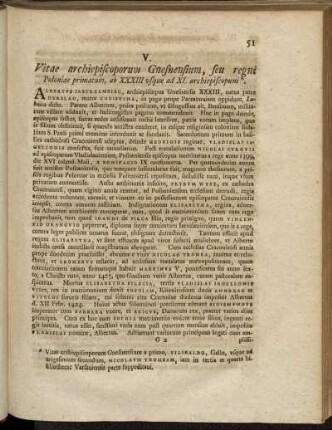 [V. Vitae archiepiscoporum Gnesnensium, seu regni Poloniae primatum.]