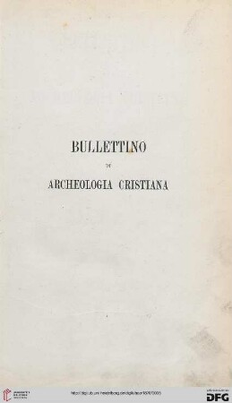 2.Ser.1: Bullettino di archeologia cristiana