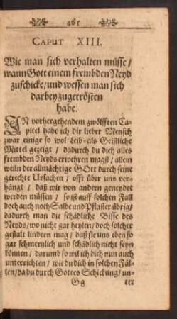 Caput XIII. Wie man sich verhalten müsse/ ...