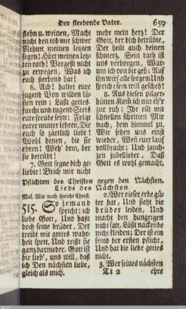 Pflichten der Christen gegen den Nächsten.