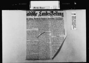 Zeitungsausschnitt aus "Neue Badische Landeszeitung", 29.04.1901: "Die Karlsruher Bahnhofsfrage".