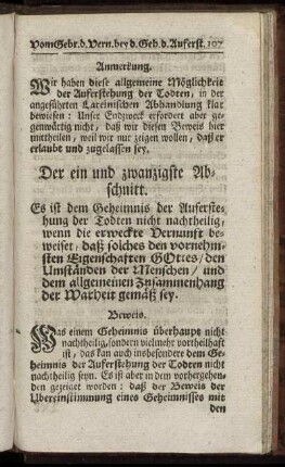 Der ein und zwanzigste Abschnitt. - Der fünf und zwanzigste Abschnitt.