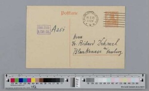 Postkarte an Richard Dehmel