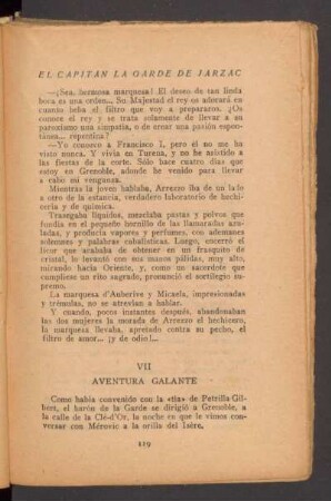 VII - Aventura galante