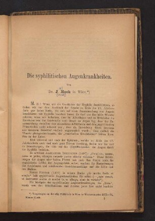 Die syphilitischen Augenkrankheiten