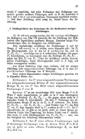 3. Hinlänglichkeit des Kriteriums für die Meßbarkeit stetiger Abbildungen.