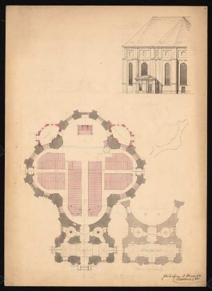 Parochialkirche, Berlin-Mitte Umbau: Grundriss, Teilaufriss