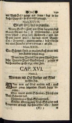 Cap. XVI. Num. I. - XXIX.