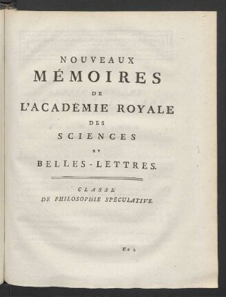 Classe De Philosophie Spéculative