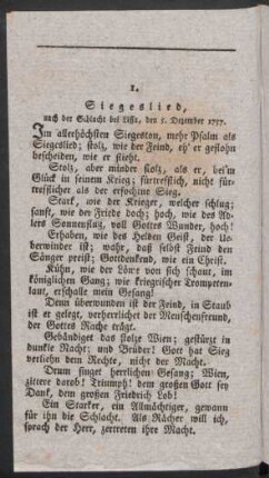 Siegeslied, nach der Schlacht bei Lissa, den 5. Dezember 1757.