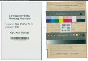 Entnazifizierung Karl Wilhelm Kah , geb. 18.08.1900 (Buchhalter)