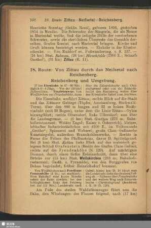 18. Route: Von Zittau durch das Neifsetal nach Reichenberg. Reichenberg und Umgebung