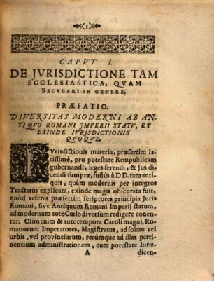 Dispvtatio Jvridica De Jvrisdictione In Genere Et De Ecclesiastica Et Secvlari S.R.I. Principvm-Episcoporvm In Specie