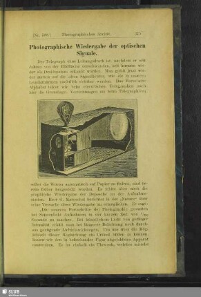 Photographische Wiedergabe der optischen Signale