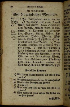 III. Erzählung. Von der griechischen Monarchie.