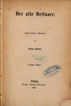 Der alte Dessauer : historischer Roman, 3