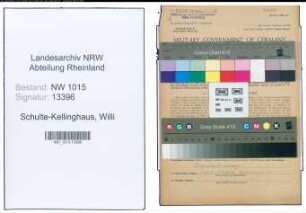 Entnazifizierung Willi Schulte-Kellinghaus , geb. 20.10.1902 (Registrator)