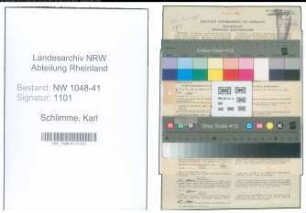 Entnazifizierung Karl Schlimme , geb. 14.09.1898 (Polizist)