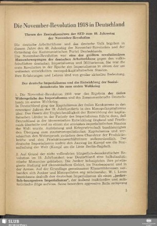 Die November-Revolution 1918 in Deutschland
