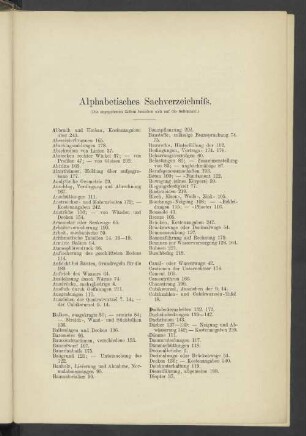 Alphabetische Sachverzeichniß