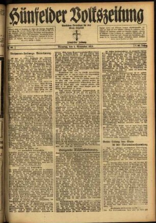 Ausgabe vom Dienstag, den 04. November 1919.
