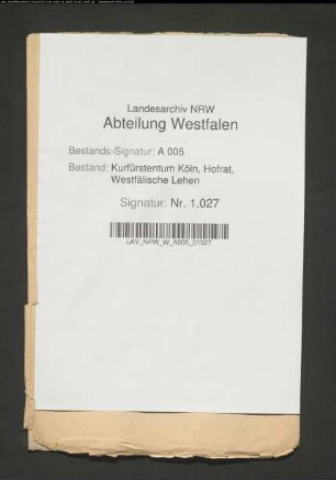 Belehnungen mit Burglehen zu Hachen, Menden, Alme für Caspar Ledebur, Hans Friedrich Ledebur