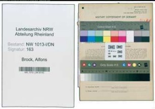 Entnazifizierung Alfons Brock , geb. 11.07.1908 (Volkswirt)