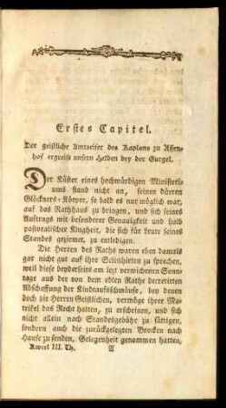 Erstes Capitel. - Zehntes Capitel.