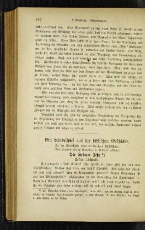 ¬Ein¬ Lehrbeispiel aus der biblischen Geschichte : in der Unterklasse einer dreiklassigen Volksschule