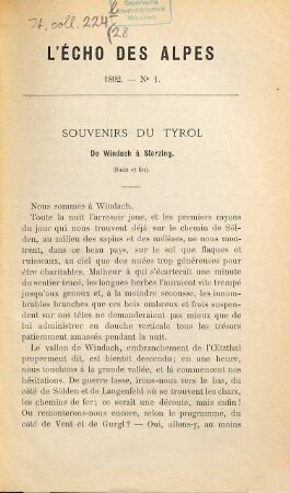L' echo des alpes. 28/[30]. 1892/93