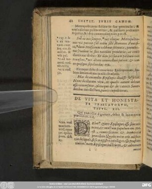 De Vita Et Honestate Praelatorum, Titul. XII.