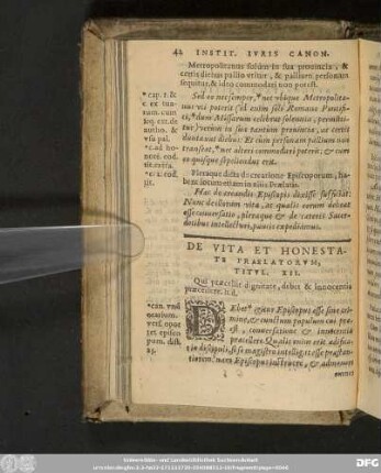 De Vita Et Honestate Praelatorum, Titul. XII.