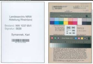 Entnazifizierung Karl Symannek , geb. 08.10.1910 (Kreisinspektor)