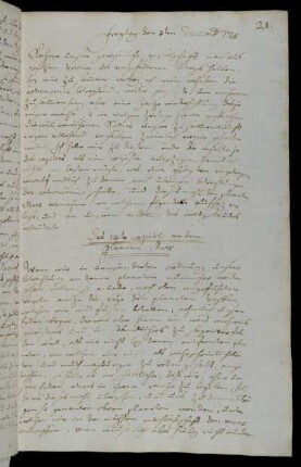 Freytag den 3ten decemb 1728