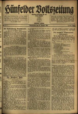 Ausgabe vom Donnerstag, den 27. Januar 1921.
