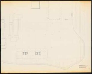Technische Universität Berlin Architekturgebäude: Lageplan Hochhaus und Flachbau mit Dachaufsicht Flachbau 1:200 (Zeichnung des Architekten)