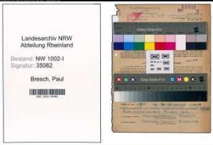 Entnazifizierung Paul Bresch, geb. 06.04.1894 (Buchhalter)