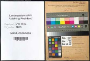 Entnazifizierung Annemarie Mand , geb. 13.02.1903 ()