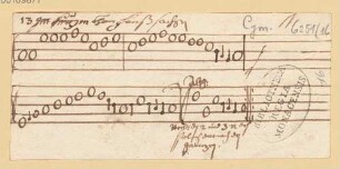 Zwei Zeilen Noten, darüber steht: Im kurzen Thon Hans Sachsen - BSB Cgm 6251(16