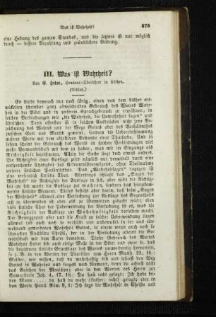 Was ist Wahrheit : (Schluß)
