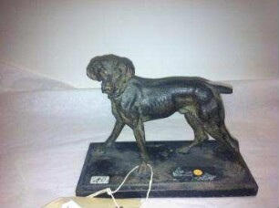 Briefbeschwerer mit stehendem Jagdhund